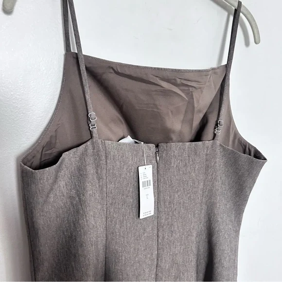 MARE MARE Anthropologie A-Line Slip Dress Taupe Gray Brown Size L NWT - Picture 9 of 13